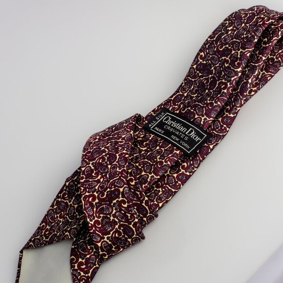 Vintage Dior Tie | Silk Paisley Designer Tie | Christian Dior Cravates - Picture 6 of 6